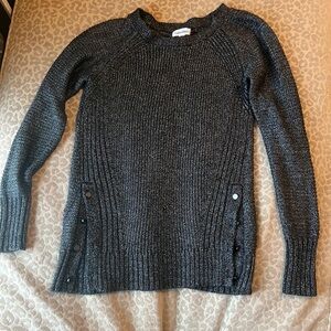 Calvin Klein Metallic Charcoal Gray Sweater